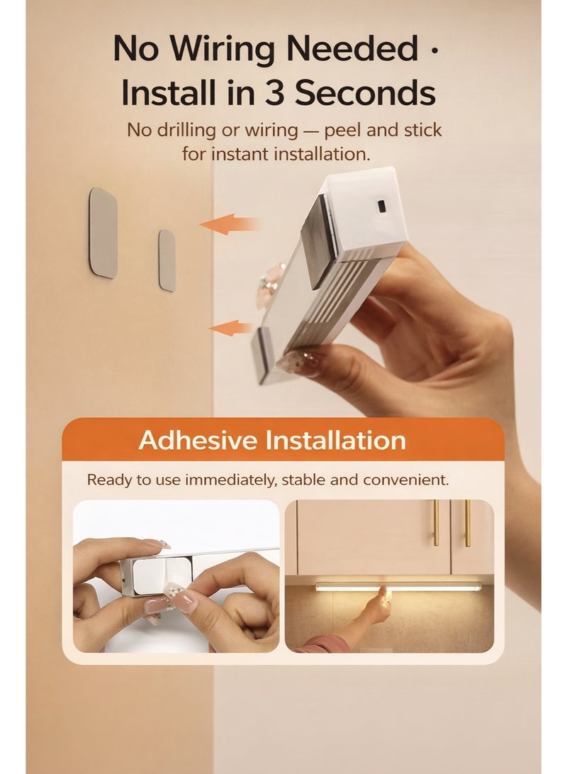 slendorlife Wireless Smart Motion Sensor Light 30cm 3W | Rechargeable LED Wall Light with USB Charging | Always-On & Auto Sensor Mode | Cool White 6000K for Bedroom, Closet, Corridor & Cabinet - Image 4